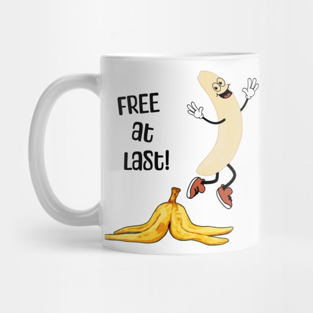 Funny free banana man is stripped of its peel and happy dancing by Luxinda